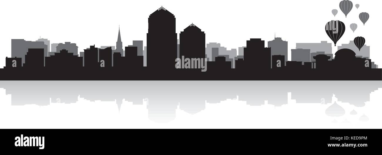 Albuquerque USA city skyline silhouette vector illustration Illustration de Vecteur