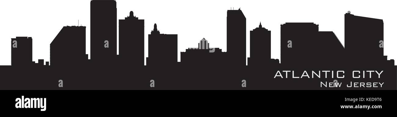 Atlantic City, New Jersey. Silhouette détaillées. Vector illustration Illustration de Vecteur