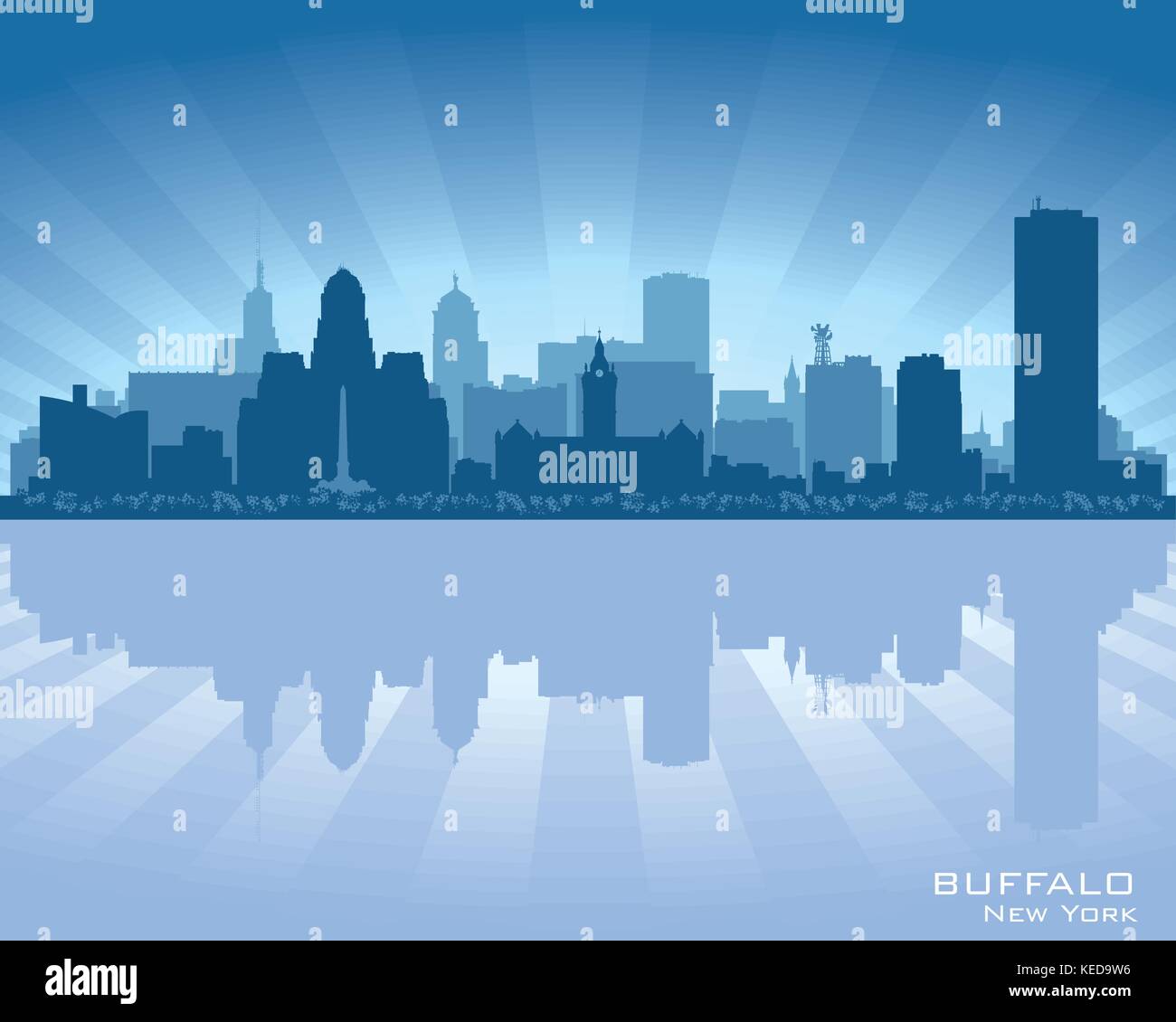 Buffalo, New York skyline silhouette ville Illustration de Vecteur