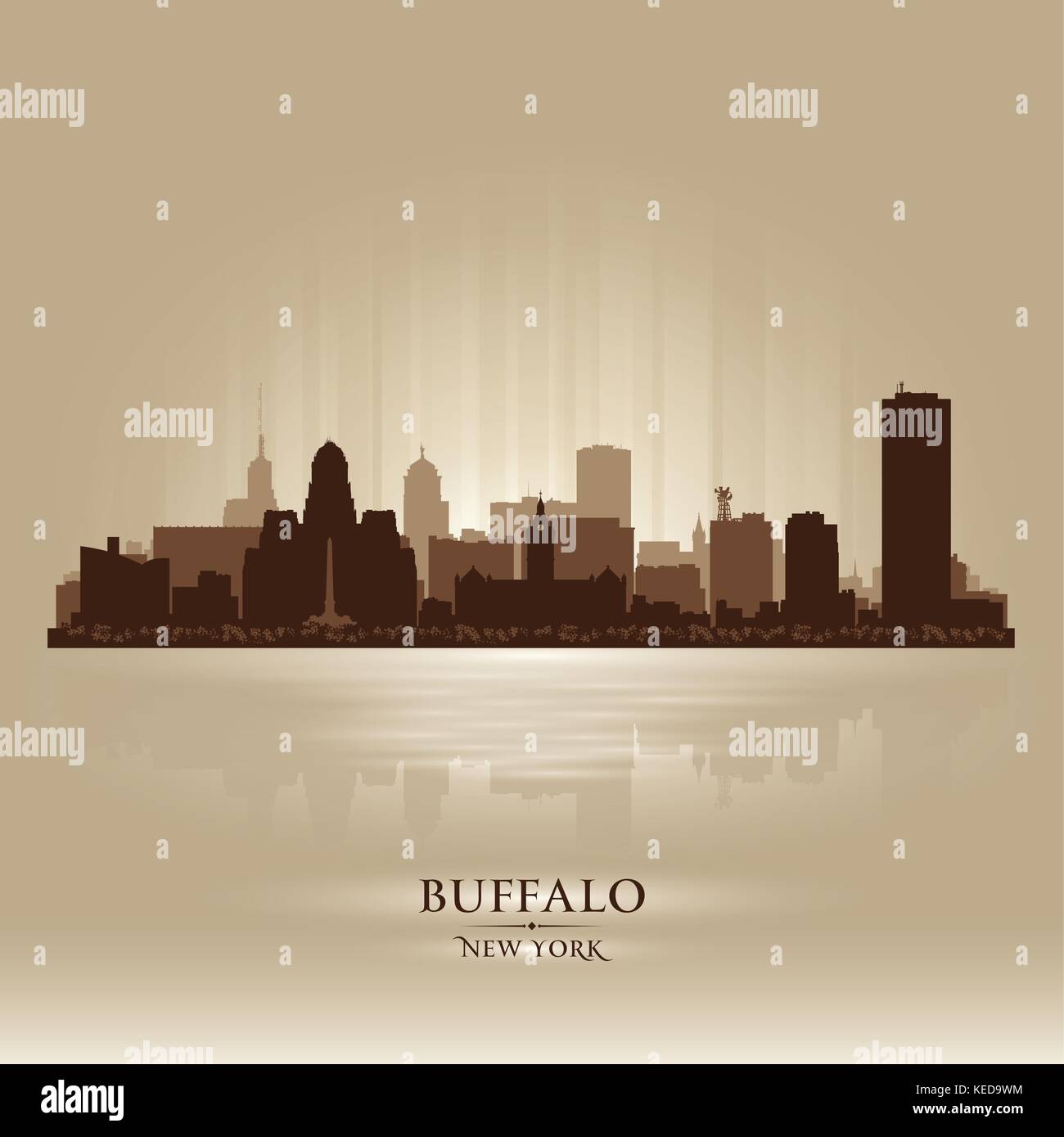 Buffalo, New York skyline silhouette ville Illustration de Vecteur