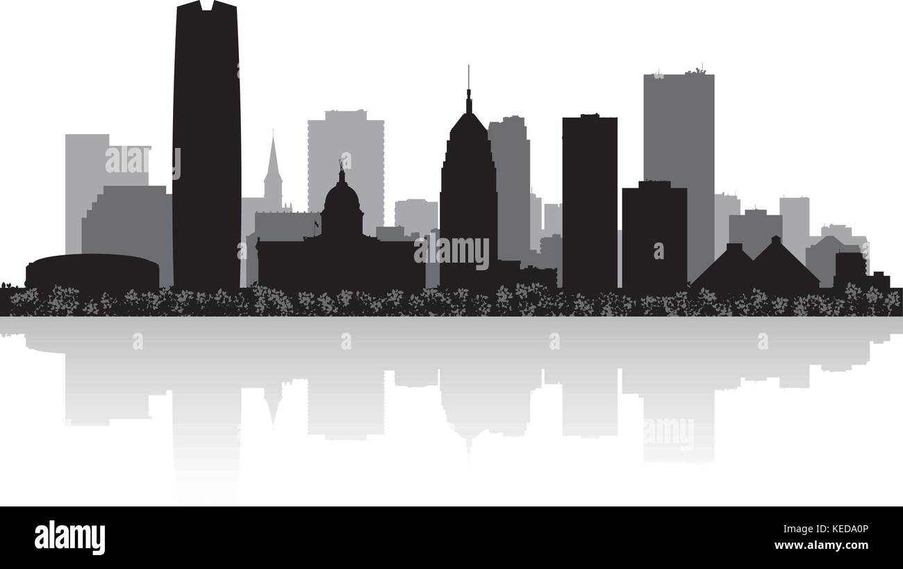 Oklahoma City USA skyline silhouette vector illustration Illustration de Vecteur