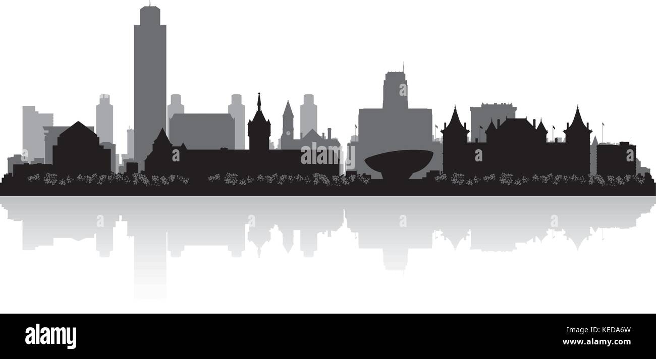 Albany New York city skyline silhouette vector illustration Illustration de Vecteur