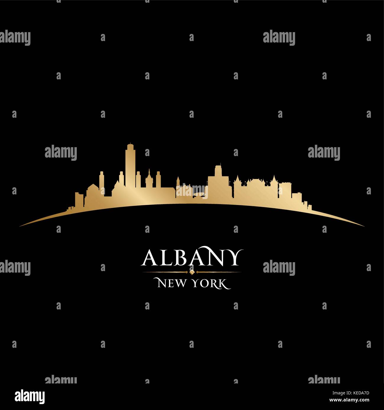 Albany New York city skyline silhouette. Vector illustration Illustration de Vecteur