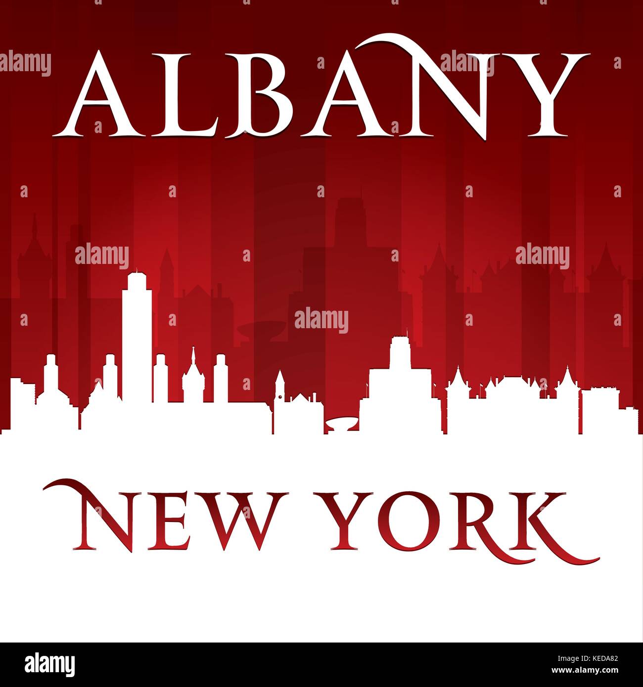 Albany New York city skyline silhouette. Vector illustration Illustration de Vecteur