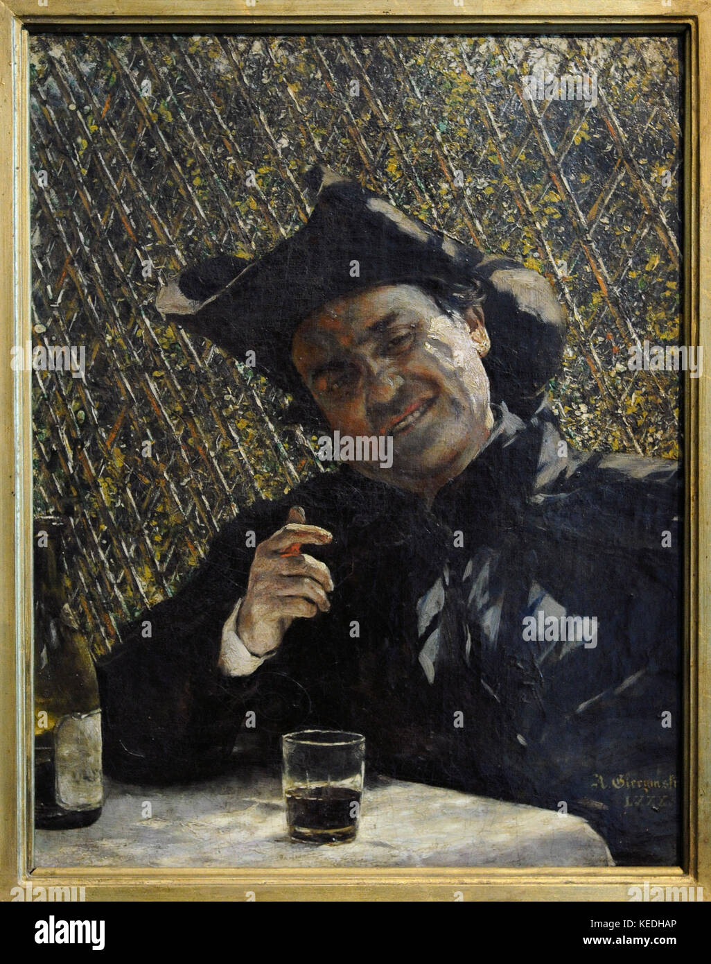 Aleksander Gierymski (1850-1901) peintre polonais.. prêtre de boire du vin. étude pour un pavillon, 1880. musée de Silésie. Katowice, Pologne. Banque D'Images