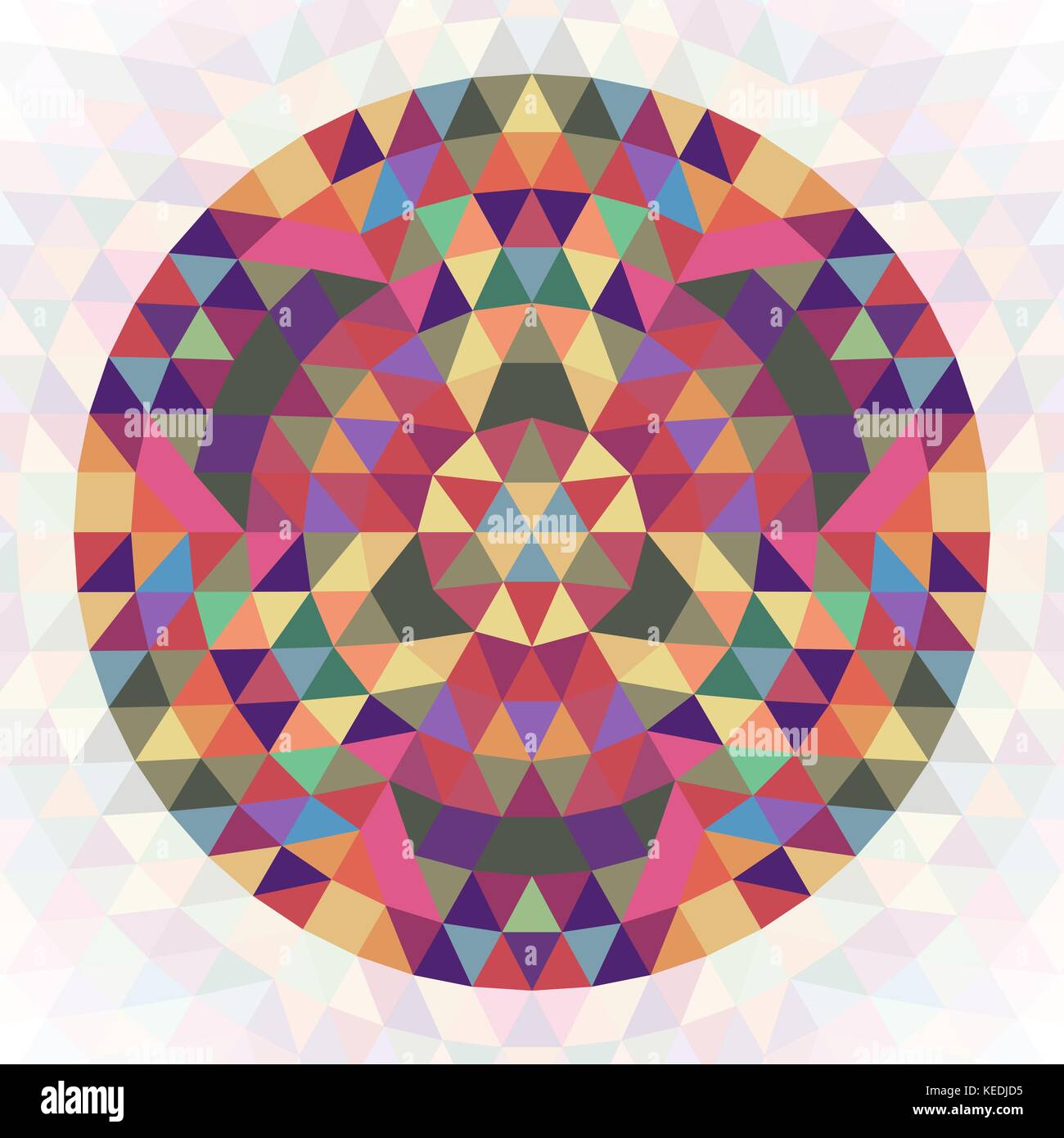 Résumé circulaire triangle géométrique conception kaléidoscope - vers un modèle de graphique vectoriel triangles colorés Illustration de Vecteur