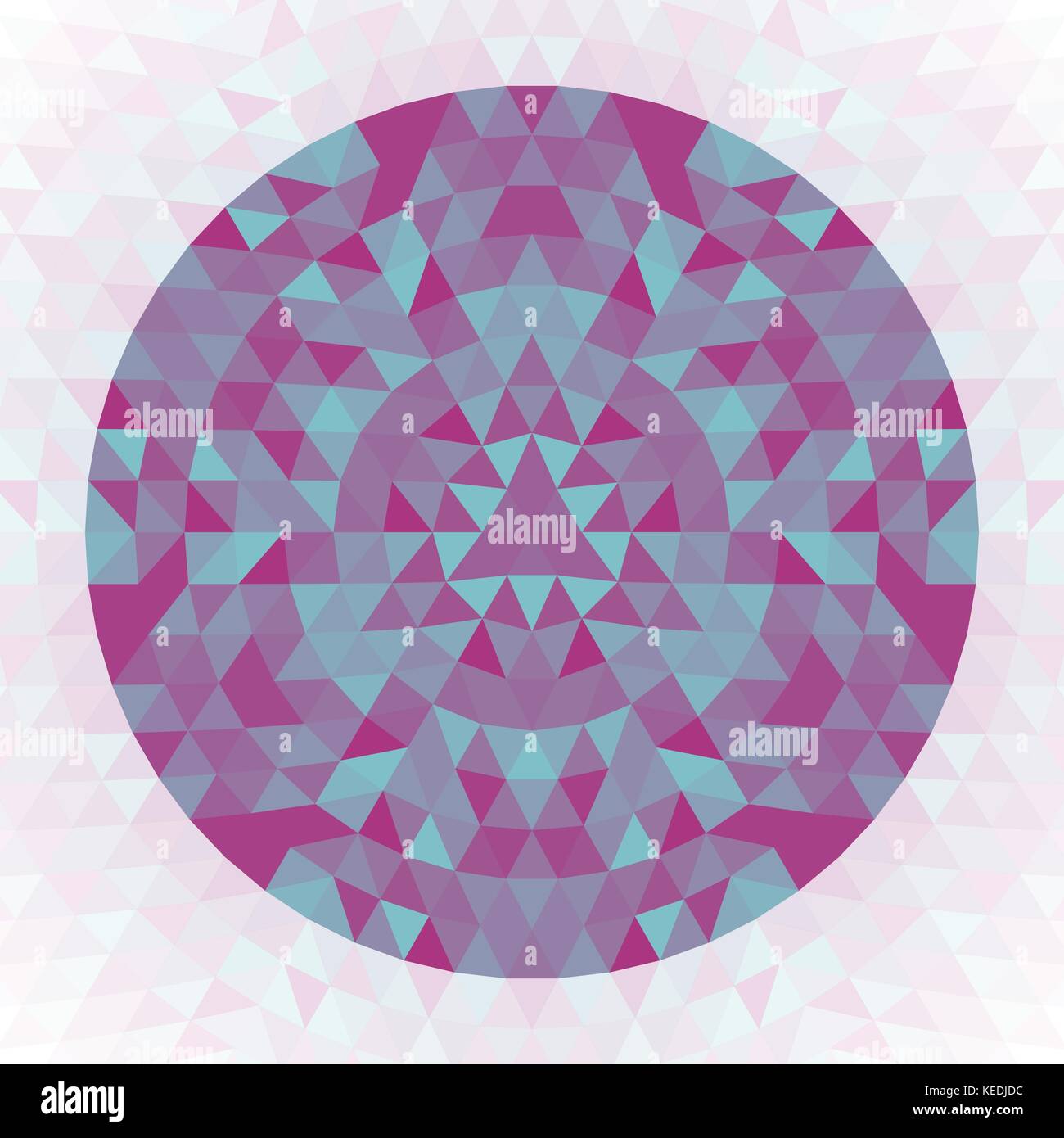 Triangle géométrique ronde design mandala kaléidoscopique - symbole de l'art modèle vecteur symétrique Illustration de Vecteur