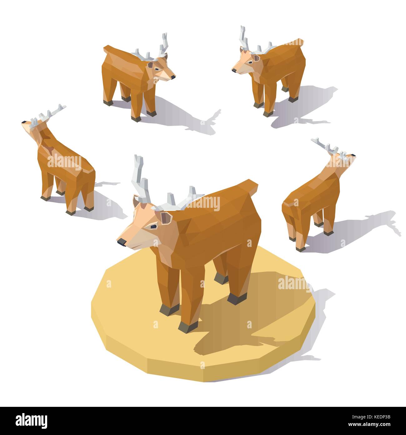 Poly faible isométrique deer Illustration de Vecteur