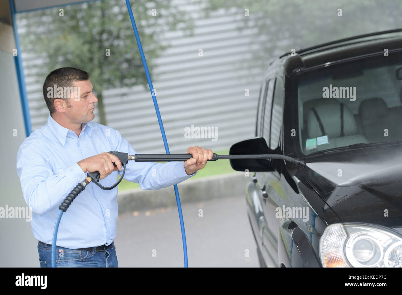 Moyen-âge l'homme lave-auto Banque D'Images