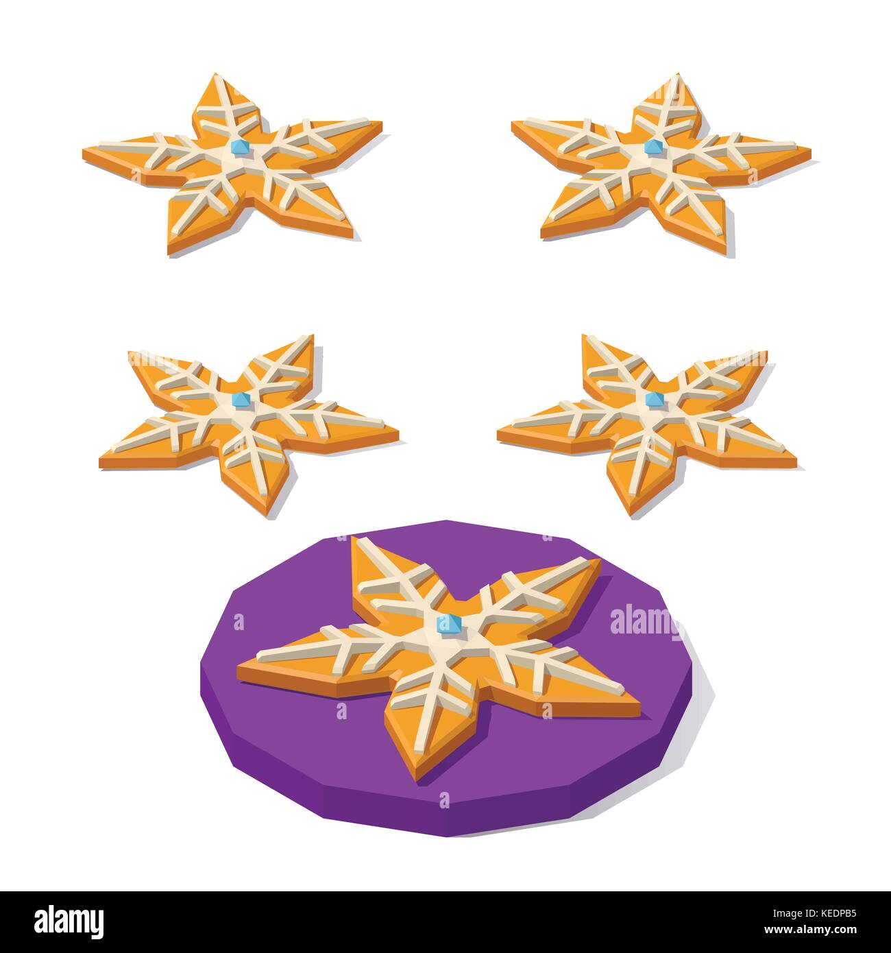 Étoile de biscuit de Noël Illustration de Vecteur