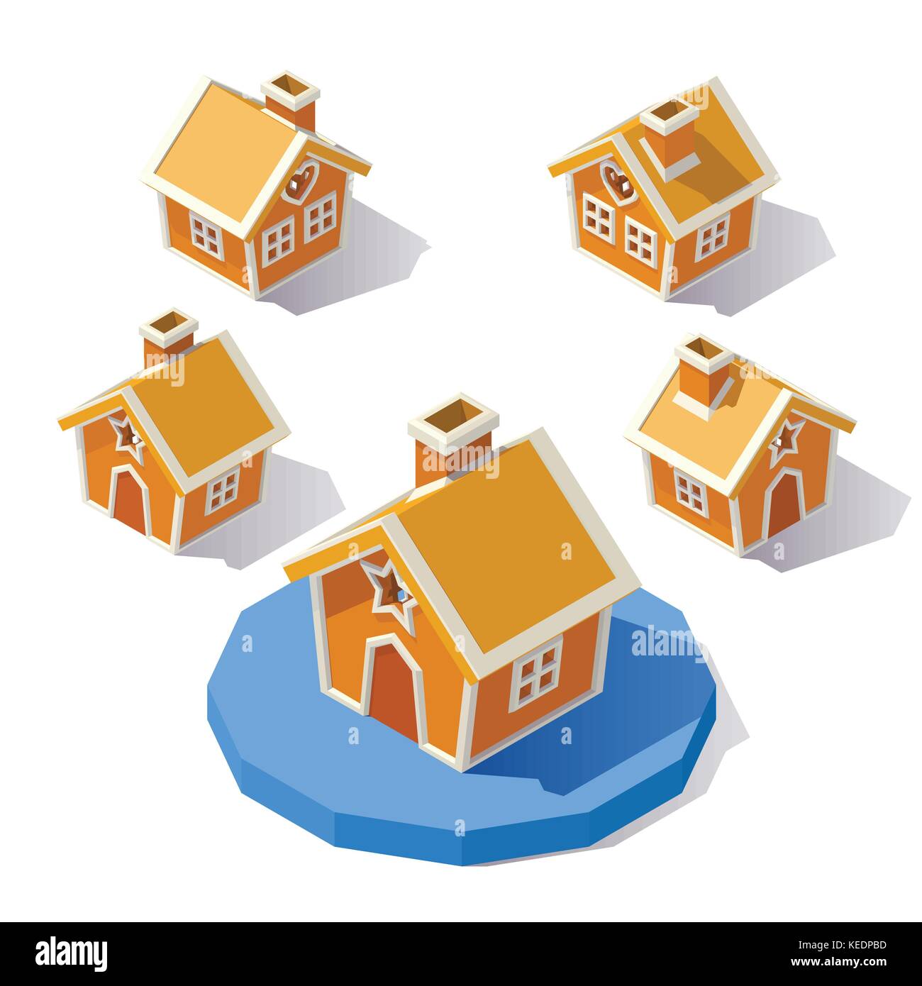 Low poly gingerbread house Illustration de Vecteur