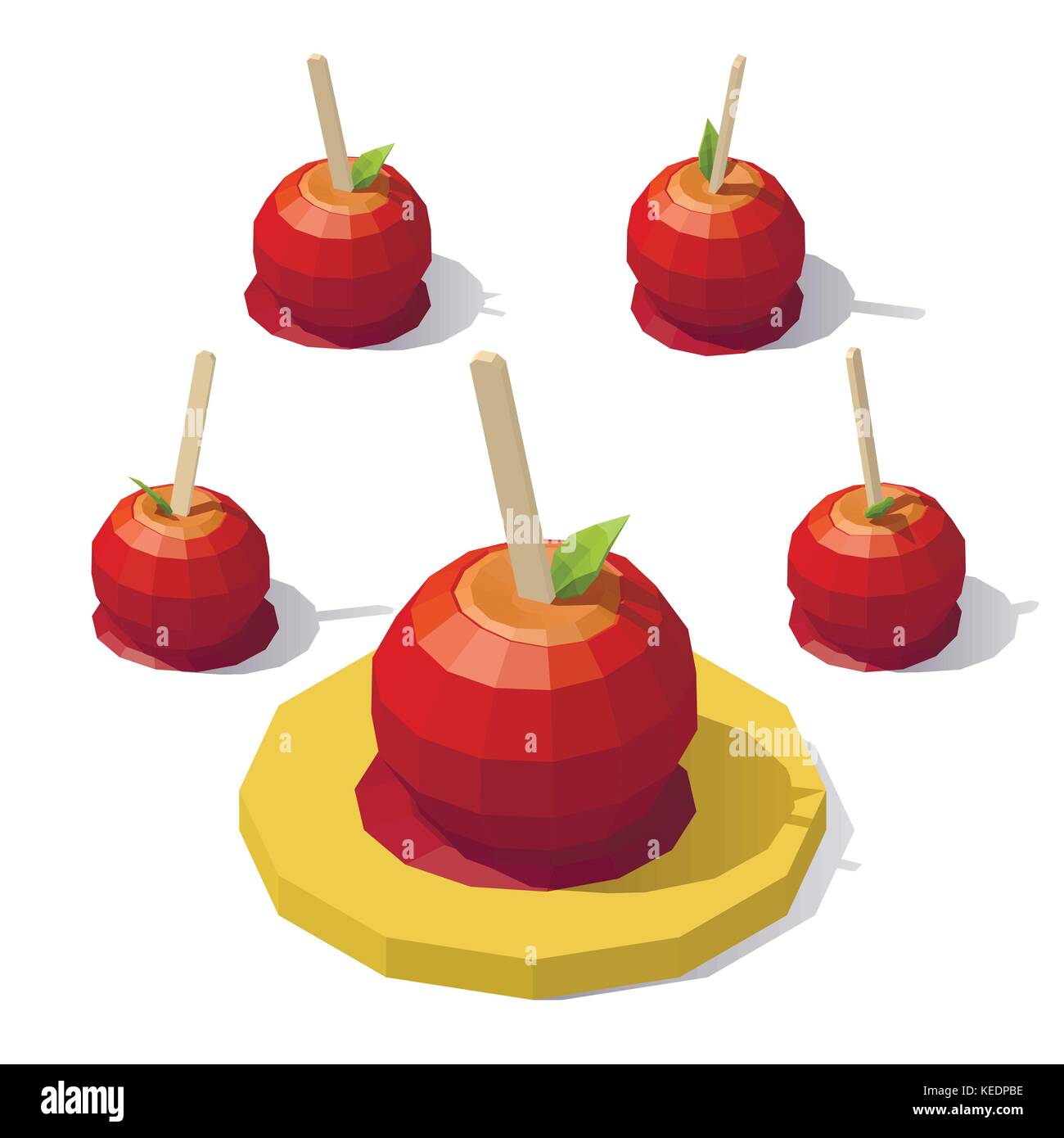 Poly bas apple caramel Illustration de Vecteur