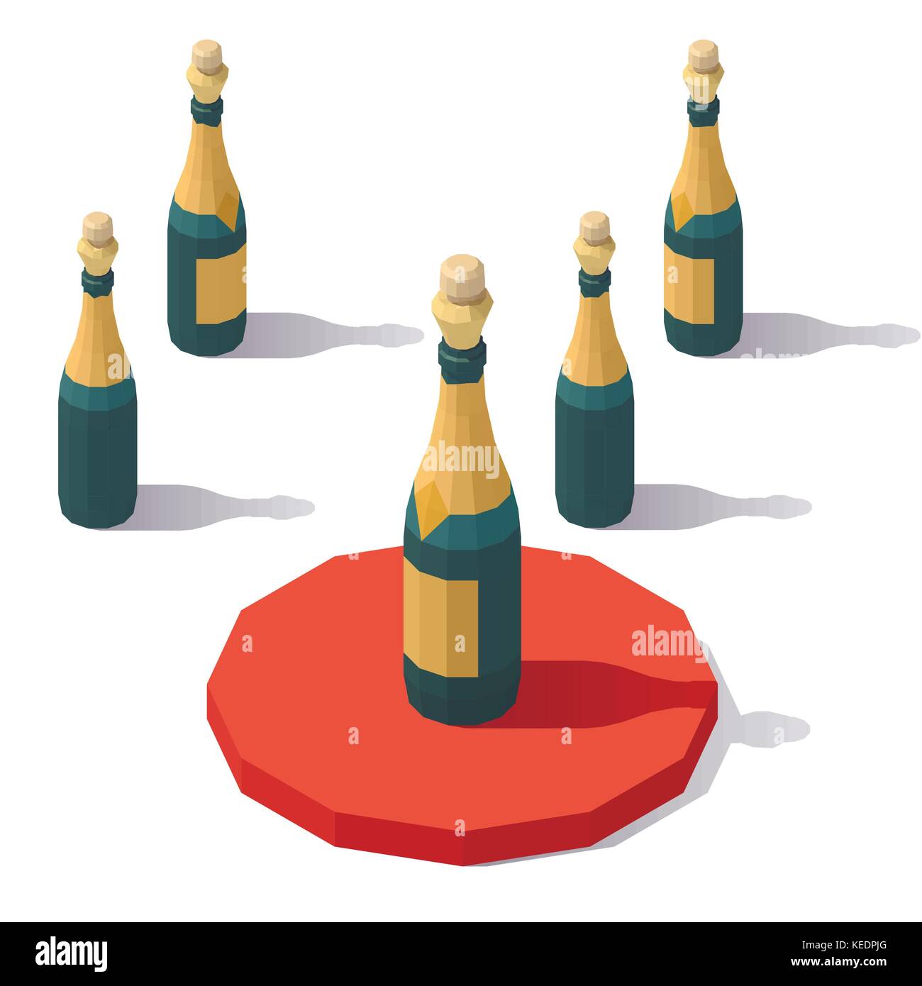 Low poly vin mousseux Illustration de Vecteur