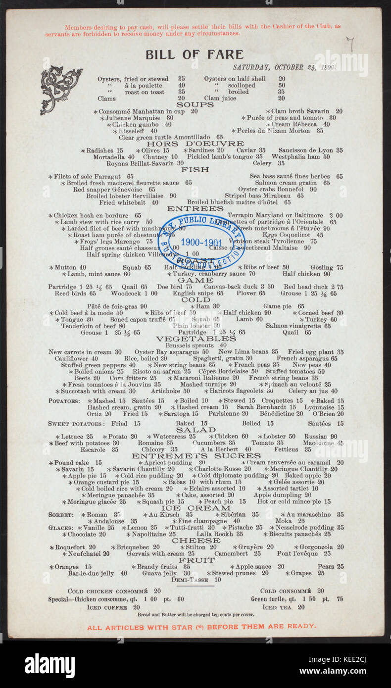 Déjeuner ou dîner (organisé par) (CLUB) (at) SAVARIN'S CAFE, NY ((club)) (NYPL Hadès 270782470490) Banque D'Images