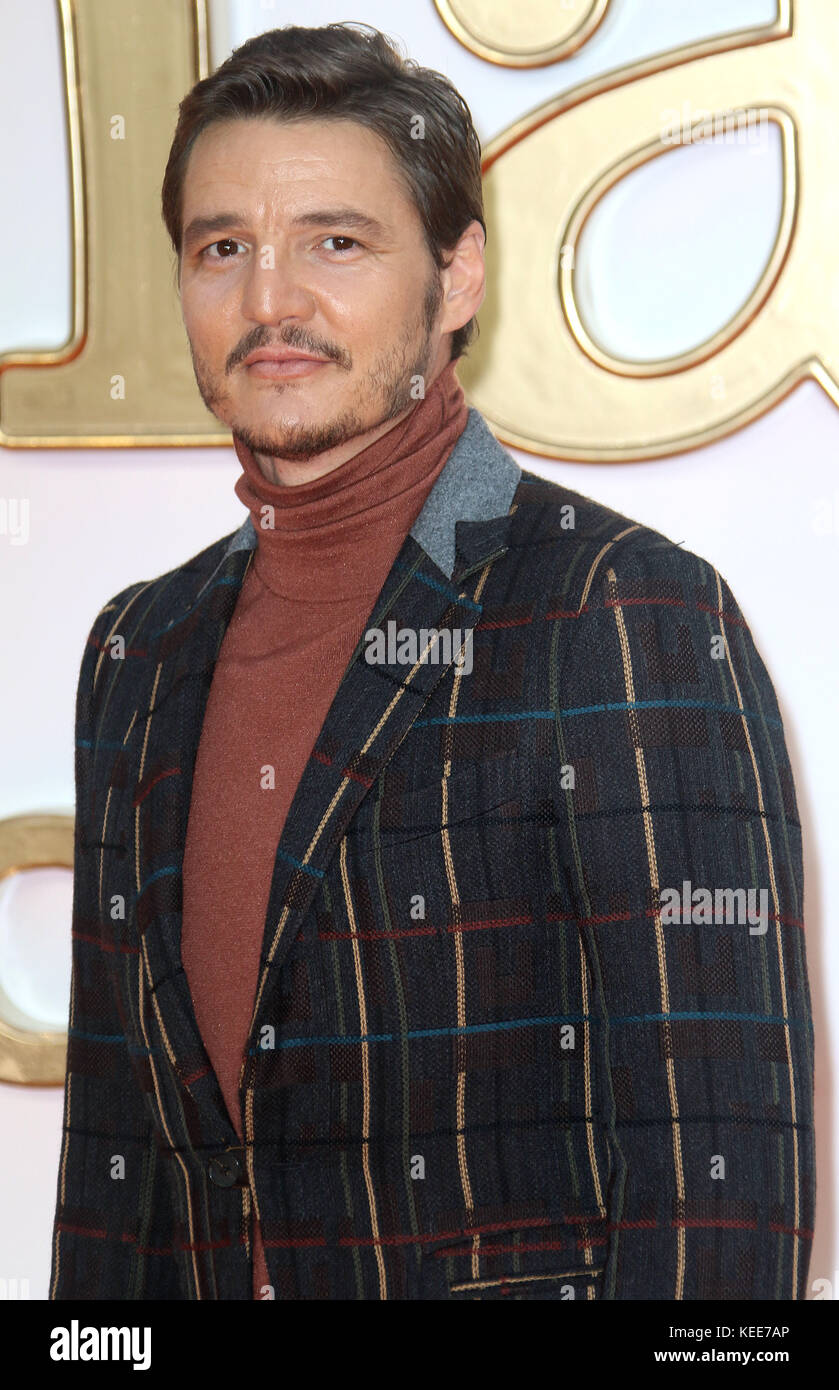 18 sept, 2017 - Pedro Pascal assistant à 'Kingsman : Le Cercle d'Or' Première Mondiale, de Leicester Square à Londres, Angleterre, RU Banque D'Images