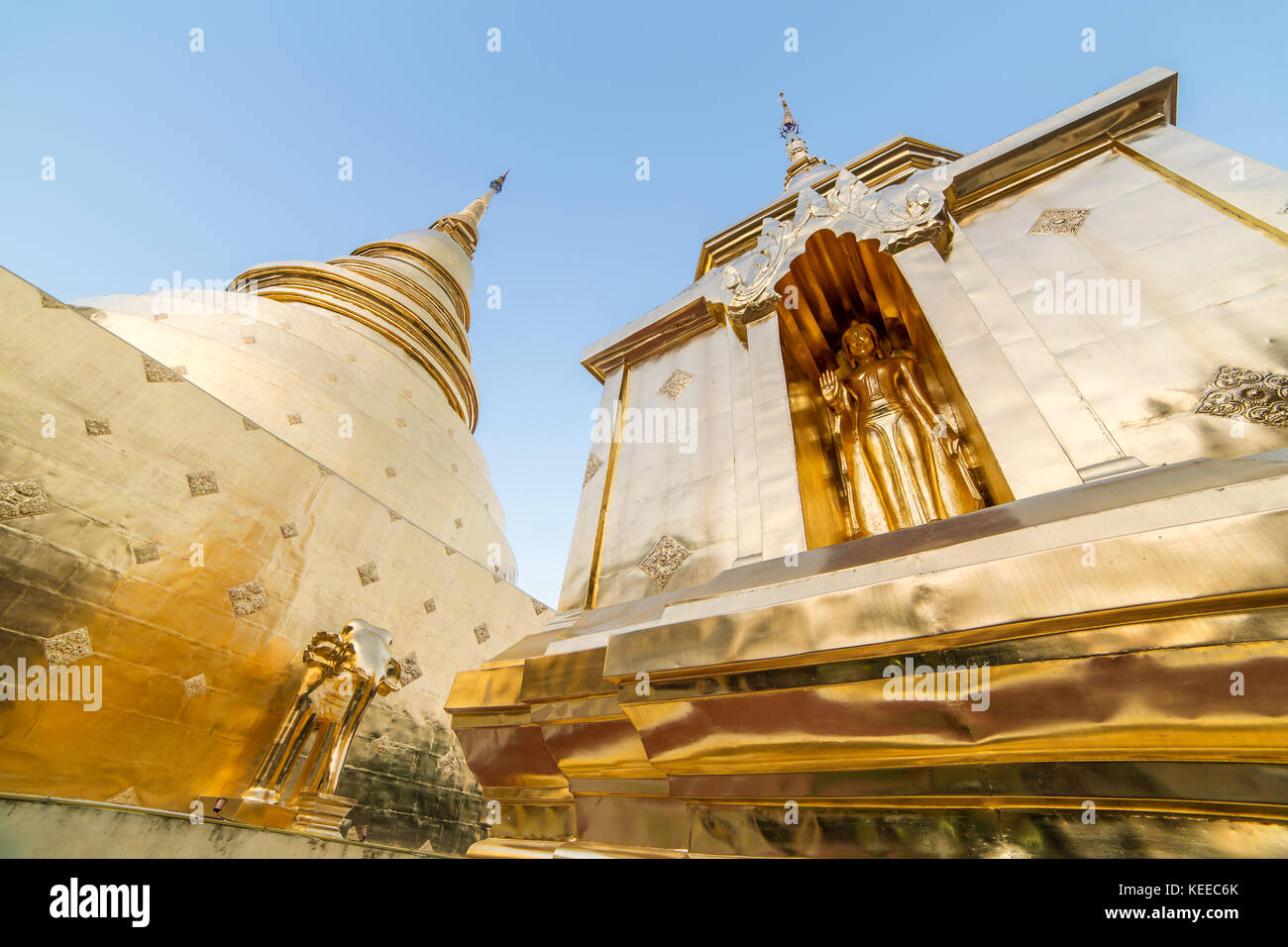 Wat Phra Singh de Chiang Mai, Thaïlande. Banque D'Images