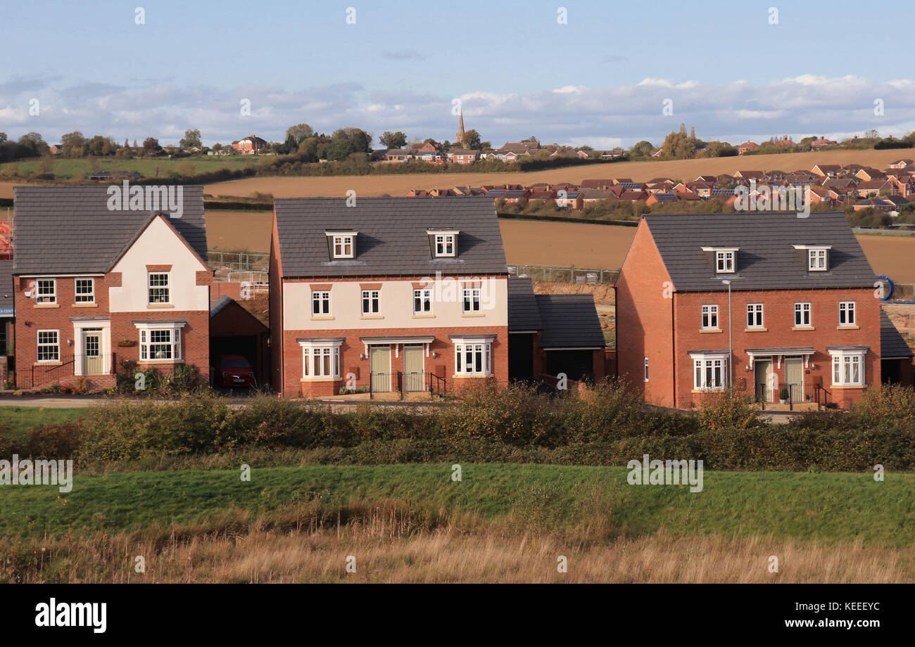 Nouvelles maisons à vendre, Grantham, Lincolnshire, Angleterre, Royaume-Uni Banque D'Images