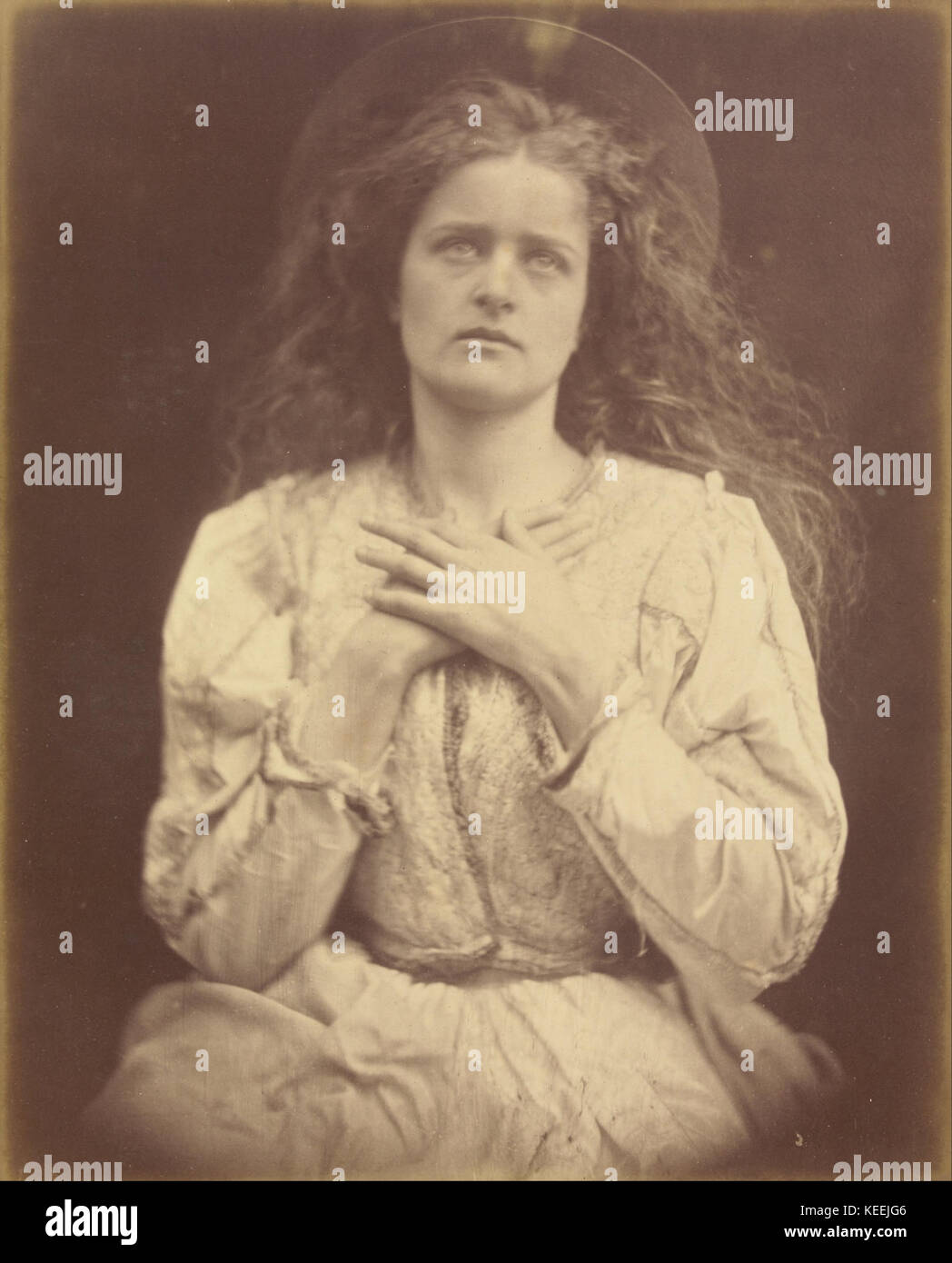 Julia Margaret Cameron la bienheureuse Music est allé de cette façon mon âme w... Banque D'Images