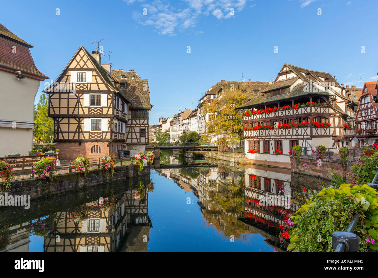 Matin voir de petite france - un quartier historique de la ville de strasbourg Banque D'Images
