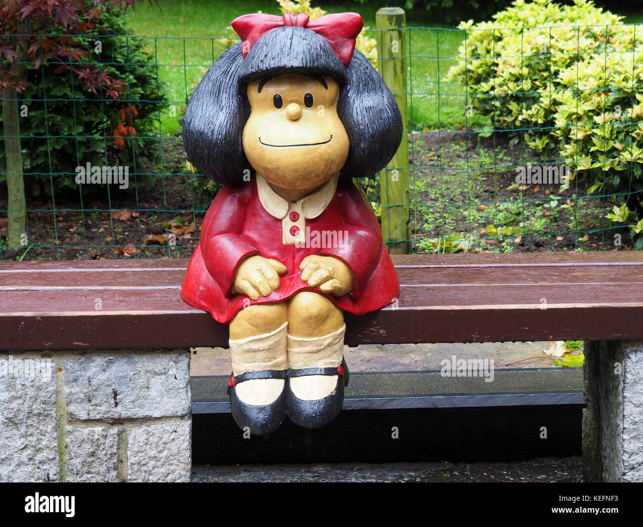 Statue de caractère Mafalda à Oviedo, Espagne Banque D'Images