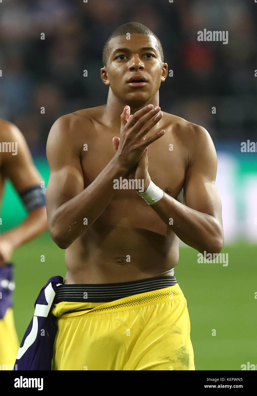 Anderlecht, Belgique. 18 octobre 2017. Kylian Mbappé (Paris Saint Germain) lors du match de la Ligue des Champions Anderlecht contre Paris Saint Germain à St Banque D'Images