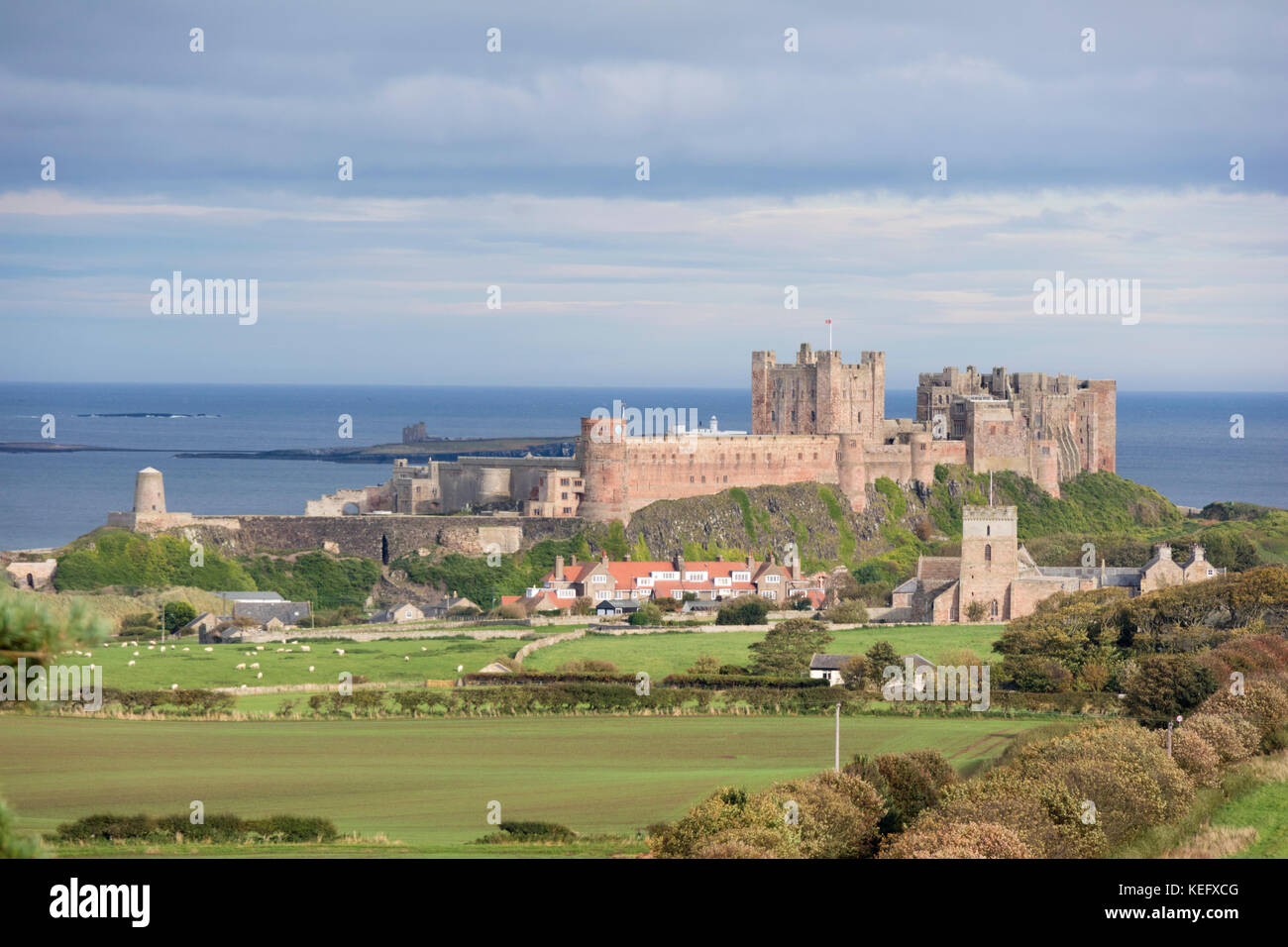 Château de Bamburgh, Bamburgh, Northumberland, England, UK Banque D'Images