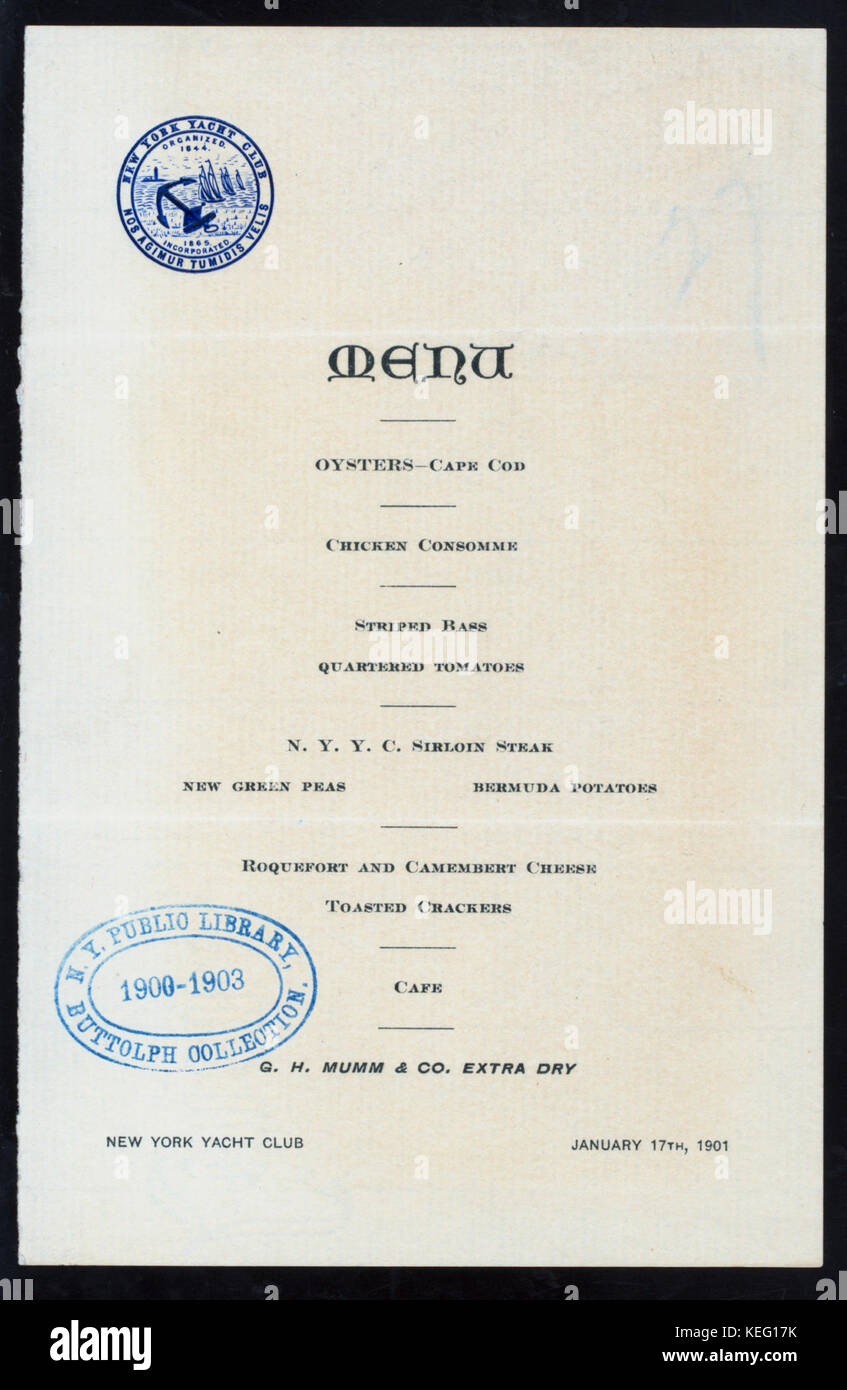 Le dîner à la presse lors de l'ouverture du nouveau club-House du New York Yacht Club a marqué un événement social important, où les membres et la presse ont discuté des nouvelles installations du club et de ses projets d'avenir. Banque D'Images