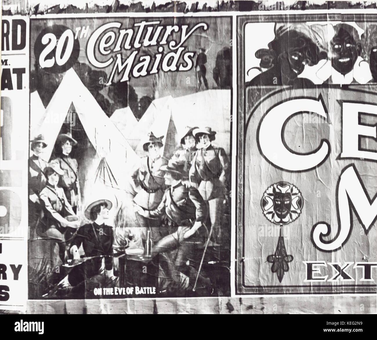 Une affiche publicitaire de la femme du 20e siècle montrent la veille de la bataille, Banque D'Images