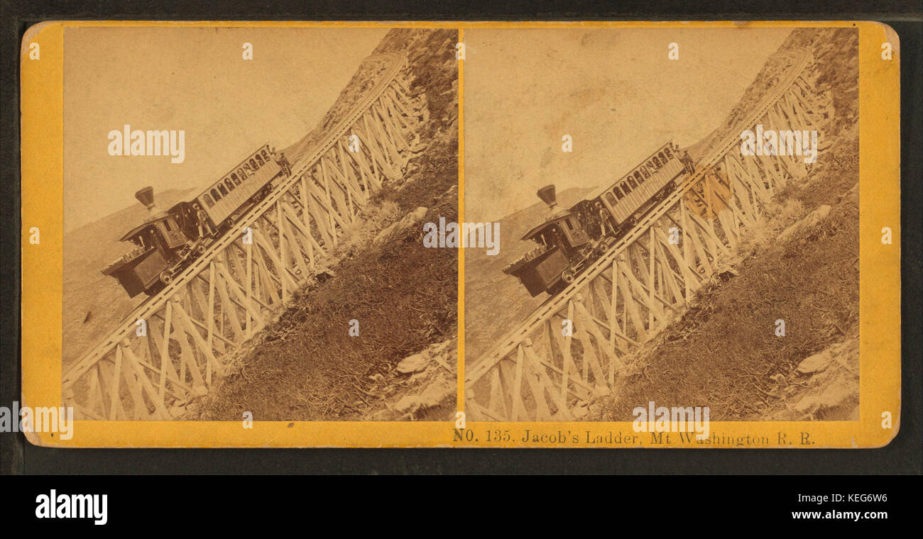 L'échelle de Jacob, Mt. Washington R.R, par Kilburn Brothers 4 Banque D'Images
