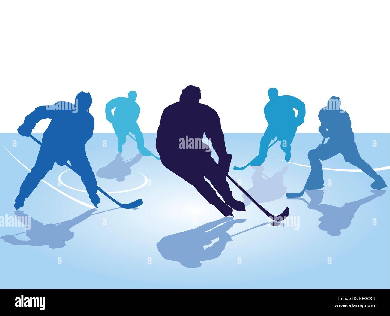 Joueur de hockey, hockey patinage avec Illustration de Vecteur