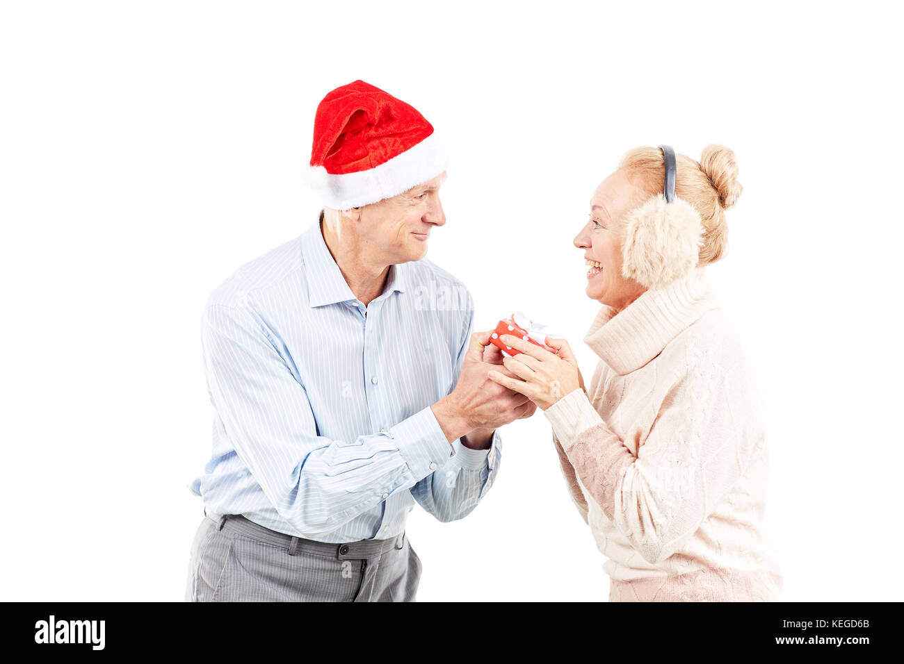 Senior couple on christmas Banque D'Images