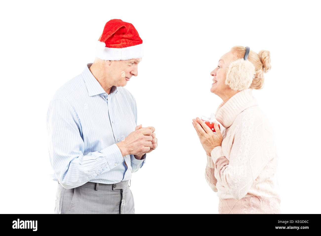 Senior couple on christmas Banque D'Images