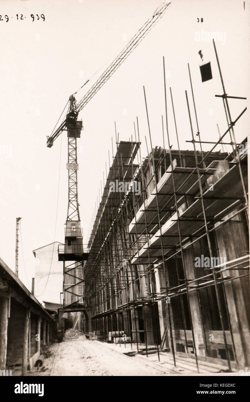 Les activités de construction à Milan (1939) près de Porta Ticinese Banque D'Images