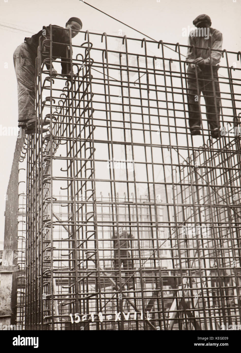 Les activités de construction à Milan (1939) près de Porta Ticinese Banque D'Images