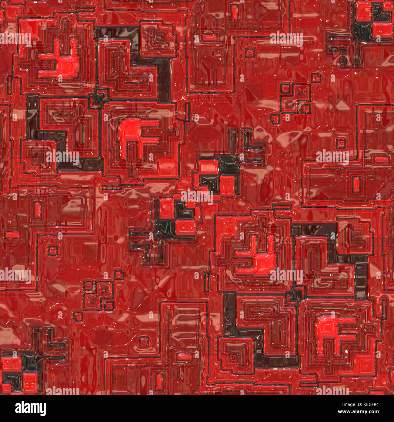 Circuit intégré avec les blocs rouge Banque D'Images