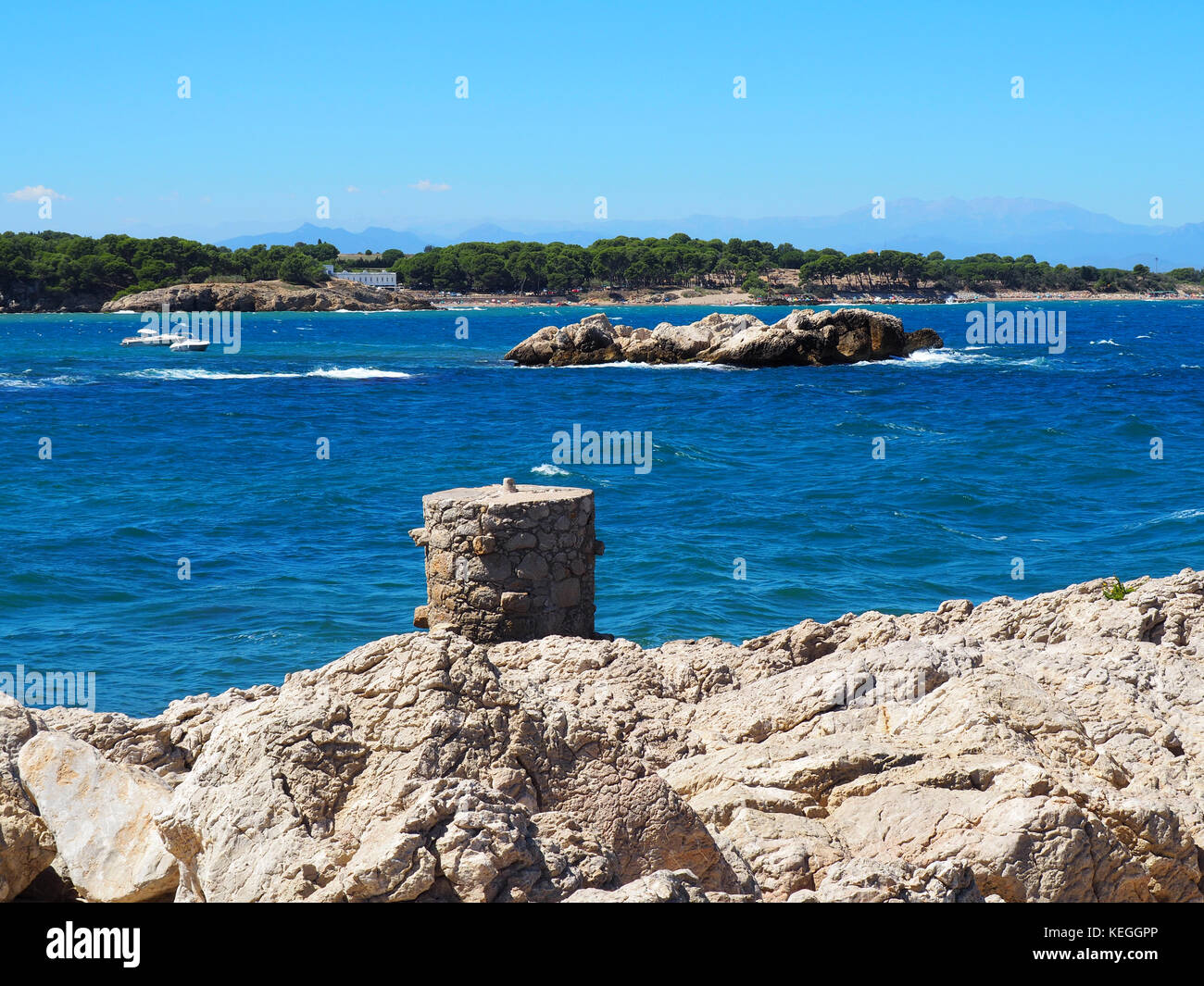 Paysage de la plage à l'escala, costa brava - Girona, Espagne Banque D'Images
