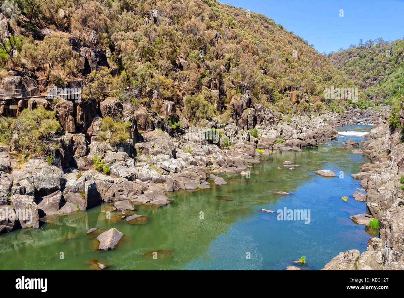 South Esk River au-dessus du premier bassin de Cataract Gorge - launceston, Tasmanie, Australie Banque D'Images