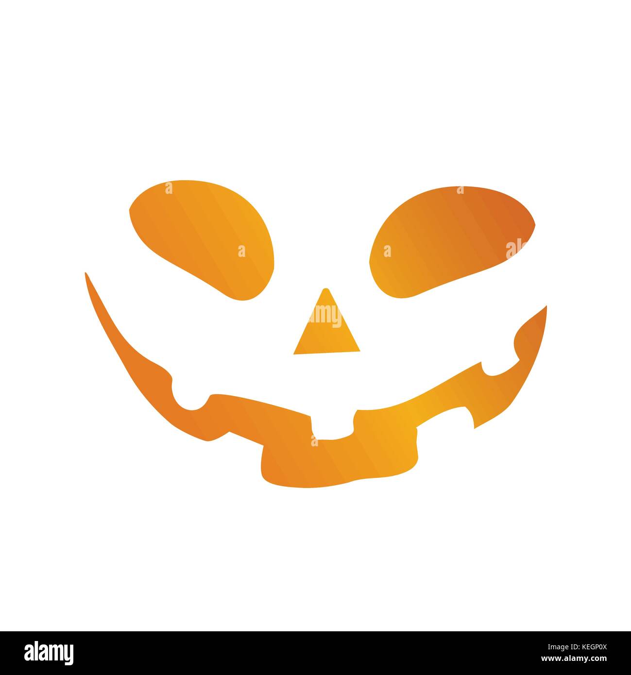 Le dégradé orange citrouille halloween de l'icône face plate Illustration de Vecteur