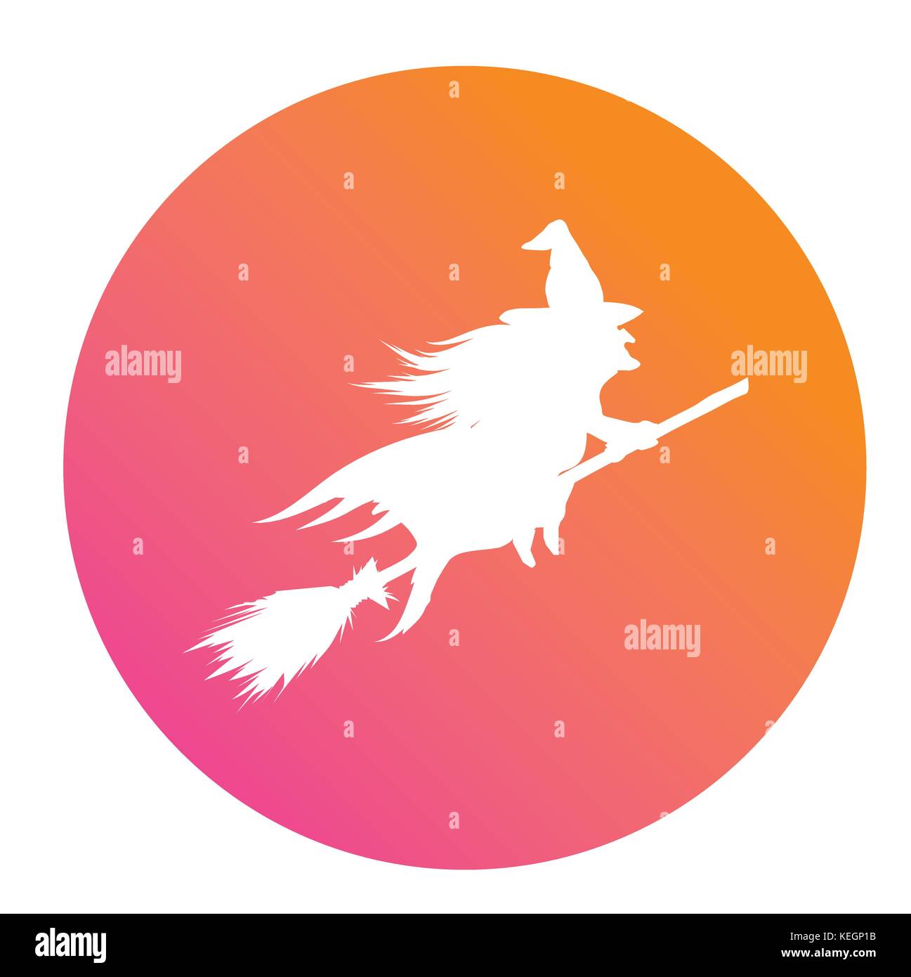 Silhouette gradient halloween de l'élément de conception icône télévision sorcière Illustration de Vecteur