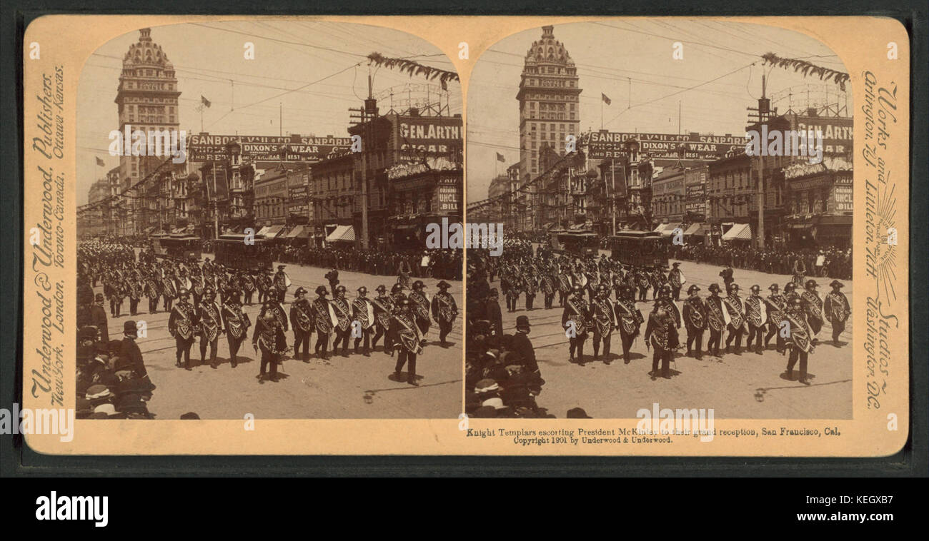 KnightTemplarsescortingPresidentMckinley intheirgrandreception,1982,,cal.Denniscollectionofstereoscopicviews fromRobertN, Banque D'Images