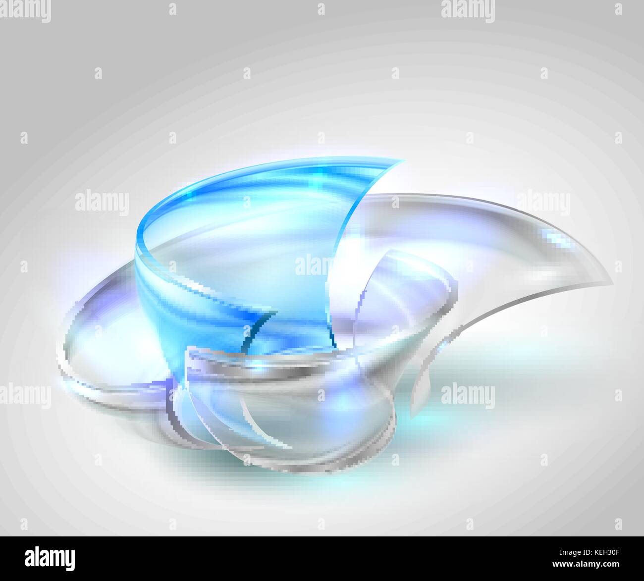 Résumé fond bleu avec les formes rondes en verre Illustration de Vecteur