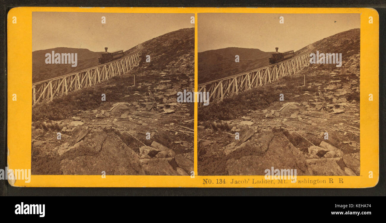 L'échelle de Jacob, Mt. Washington R.R, par Kilburn Brothers 2 Banque D'Images