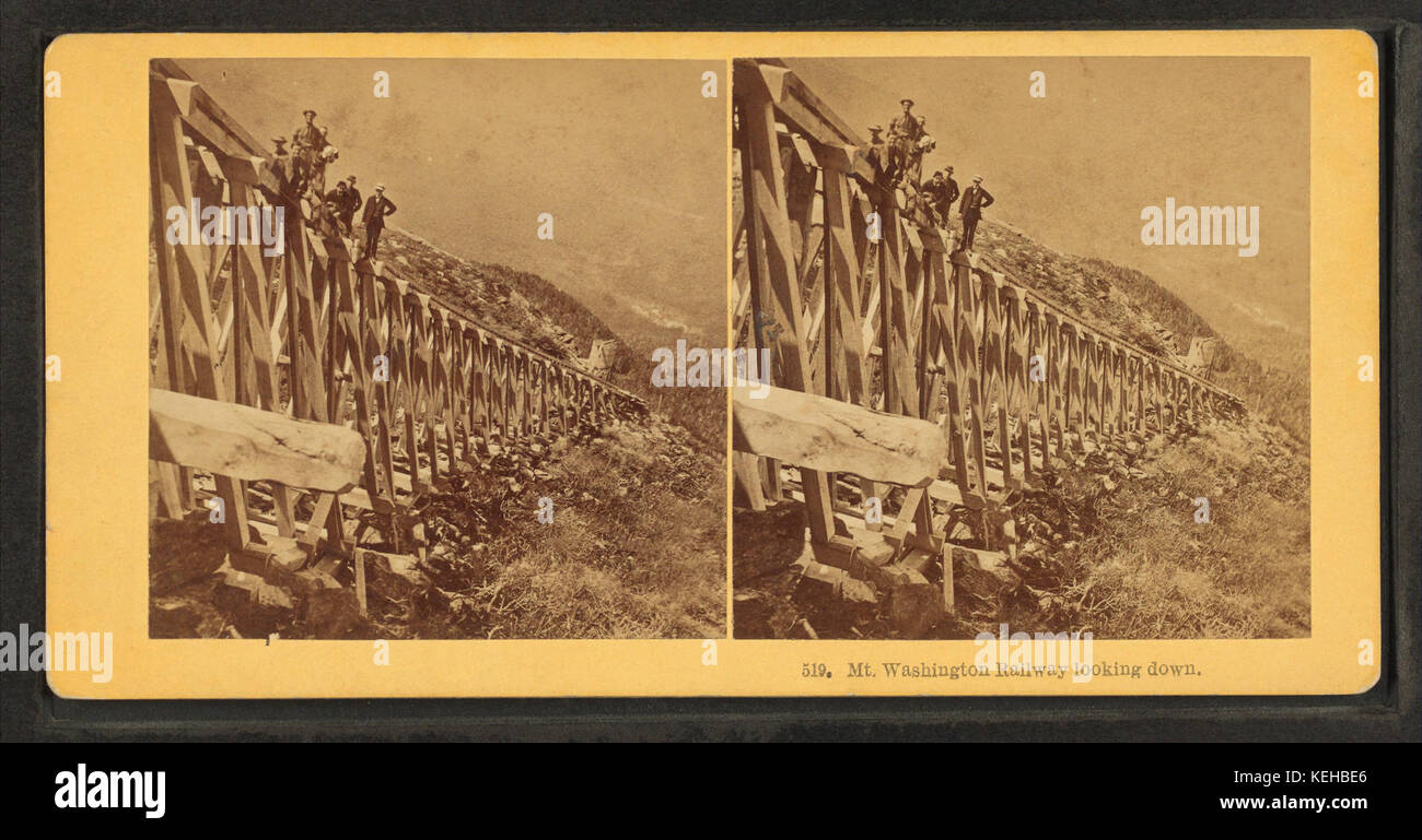 Mt. Chemin de fer de Washington à la baisse, par Kilburn Brothers Banque D'Images