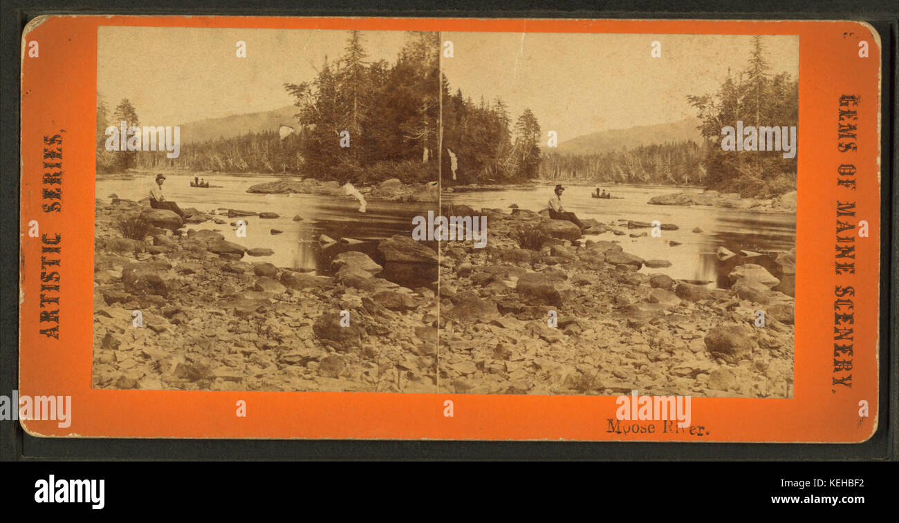La rivière Moose, à partir de Robert N. Dennis collection de vues stéréoscopiques Banque D'Images