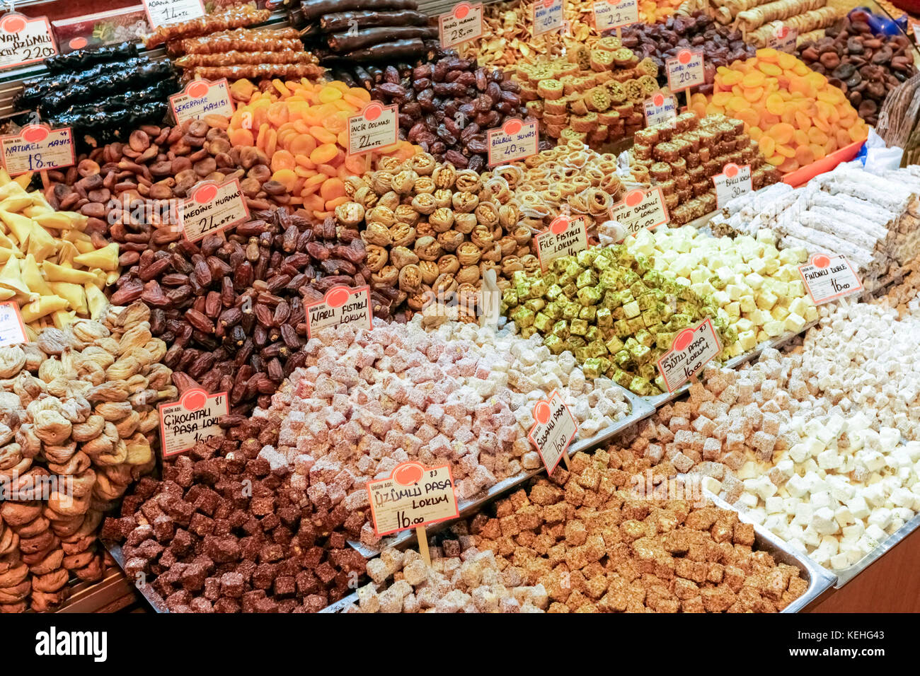 Aliments en vrac séchés en magasin Banque D'Images