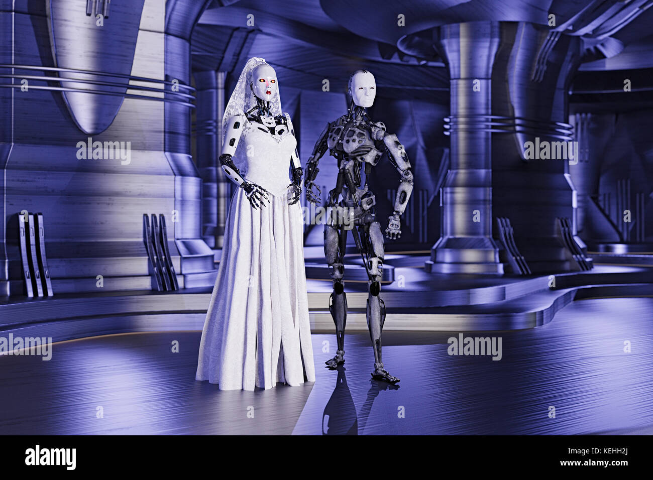Robot mariée et marié dans mariage Photo Stock - Alamy