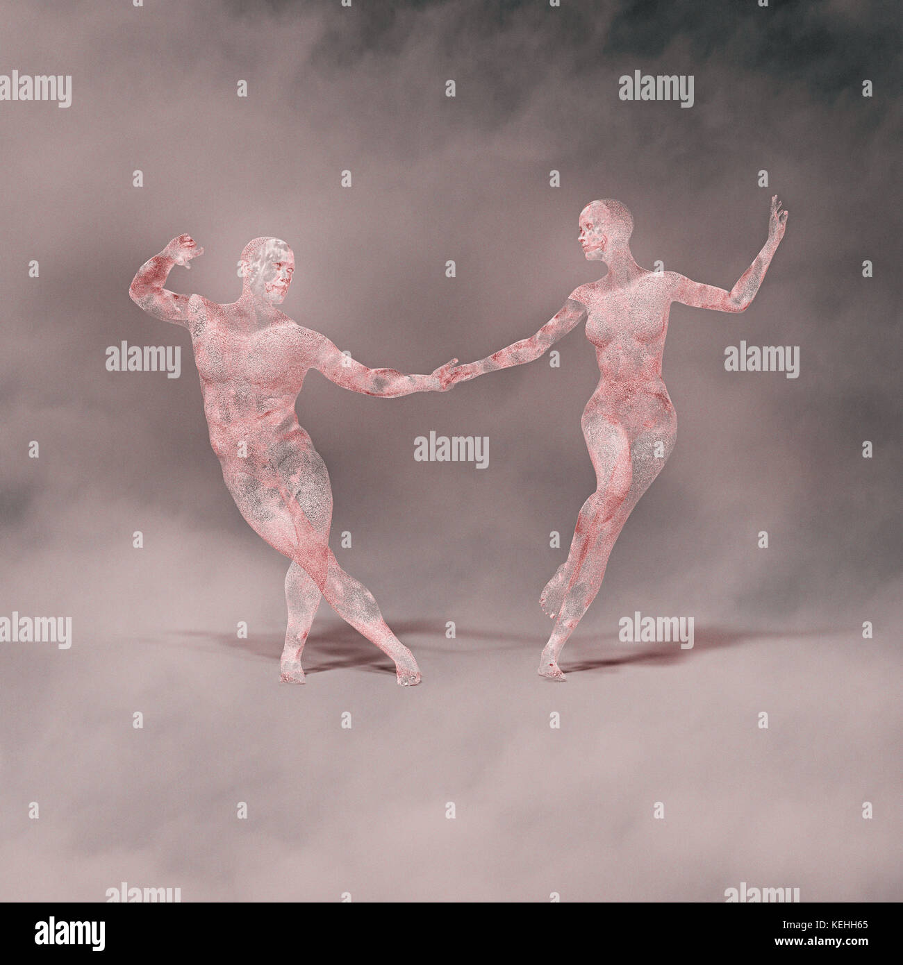 Futuristic couple dancing Banque D'Images