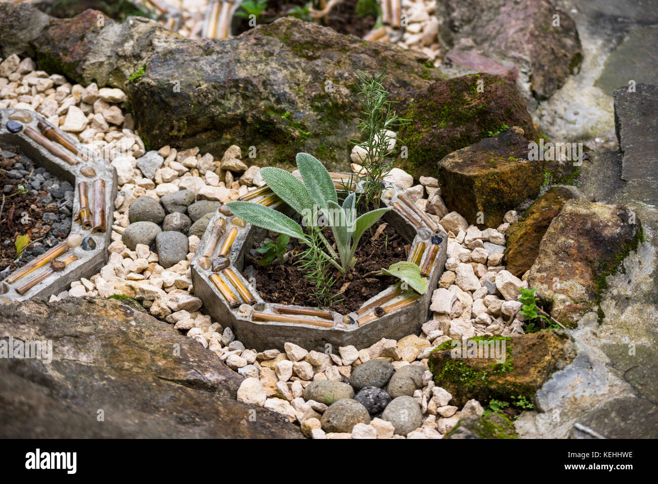 Idées de jardin la fabrication de votre propre jardin zen en pierre Banque D'Images