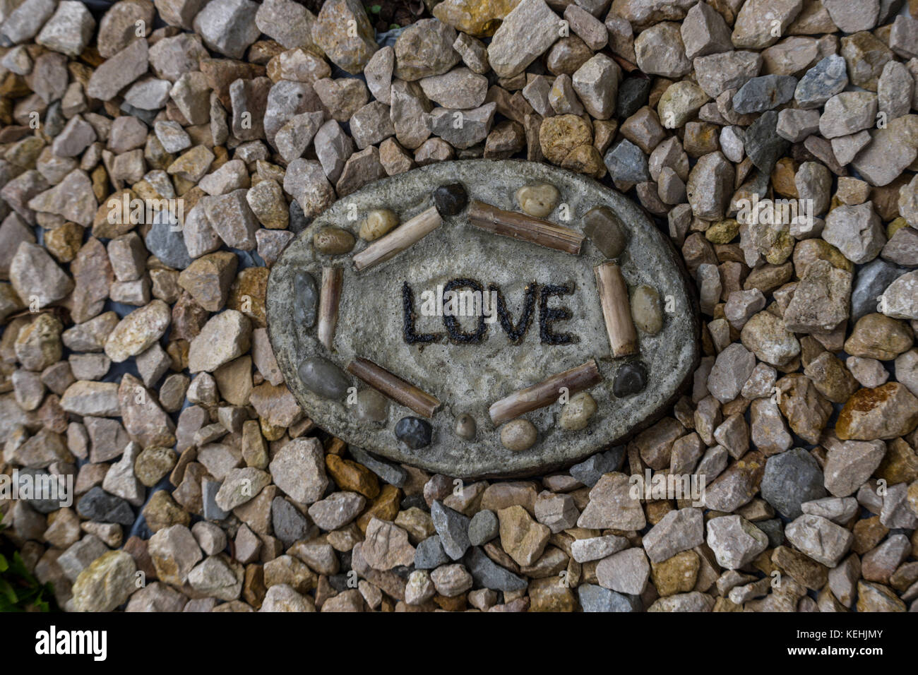 Idées jardin jardin zen stone avec pierre symbole de l'amour Banque D'Images