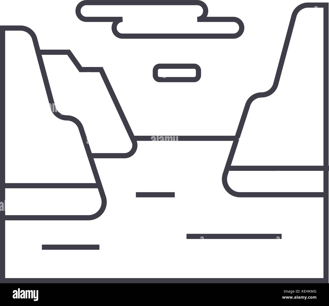 L'icône de la ligne du vecteur fjord, signe, l'illustration en arrière-plan, coups modifiable Illustration de Vecteur